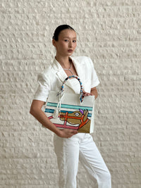 Thumbnail for Anca Barbu Sophia White Genuine leather bag, Horse