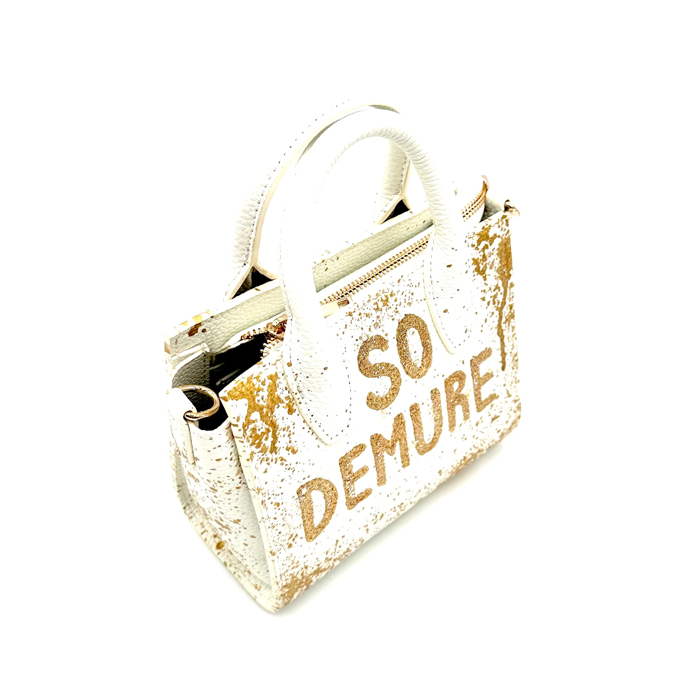 Anca Barbu Camila White Bag, Gold So Demure So Mindful