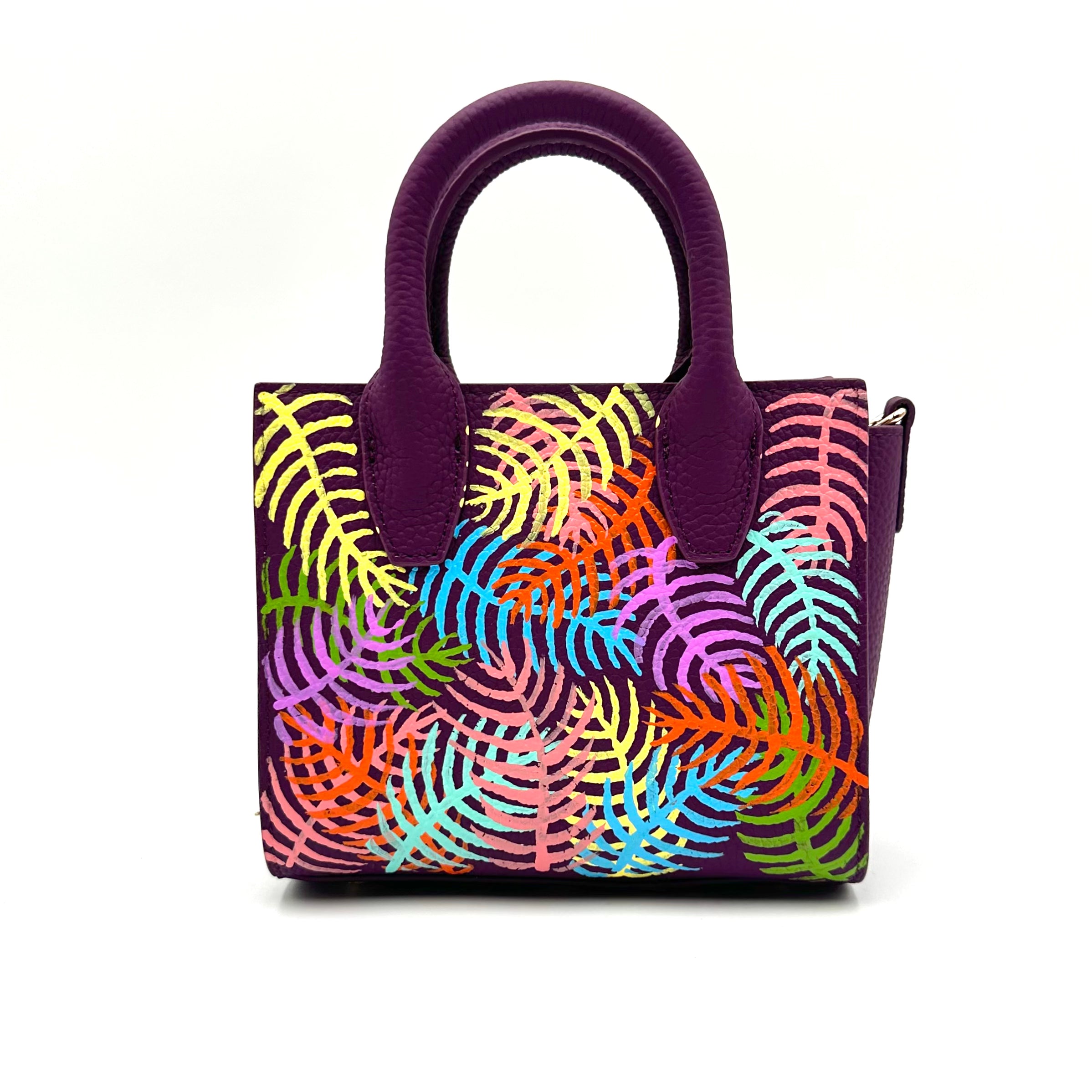 Anca Barbu Camila Purple Bag, Bright Palms