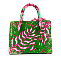 Thumbnail for Anca Barbu Sophia Bag, Pink Leafs