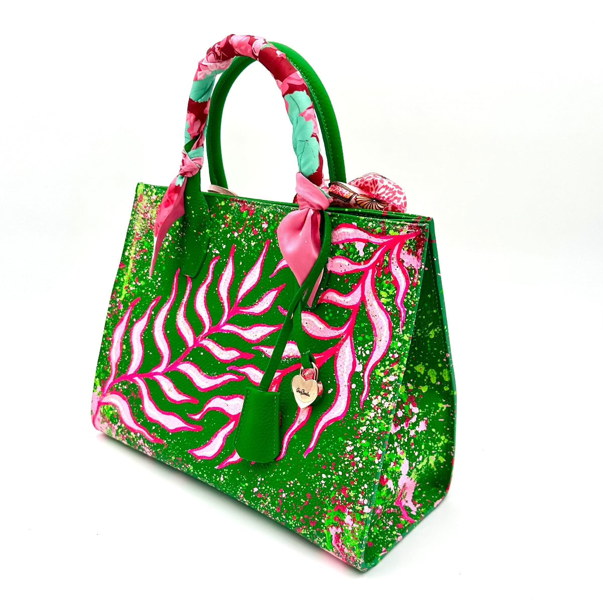 Anca Barbu Sophia Bag, Pink Leafs