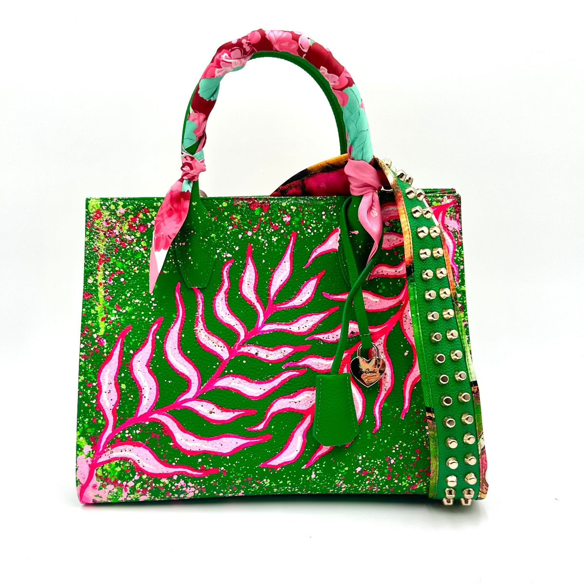 Anca Barbu Sophia Bag, Pink Leafs