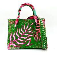 Thumbnail for Anca Barbu Sophia Bag, Pink Leafs