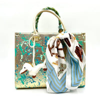 Thumbnail for Anca Barbu Nicole Bag, Let the Sea Let You Free, Turquoise