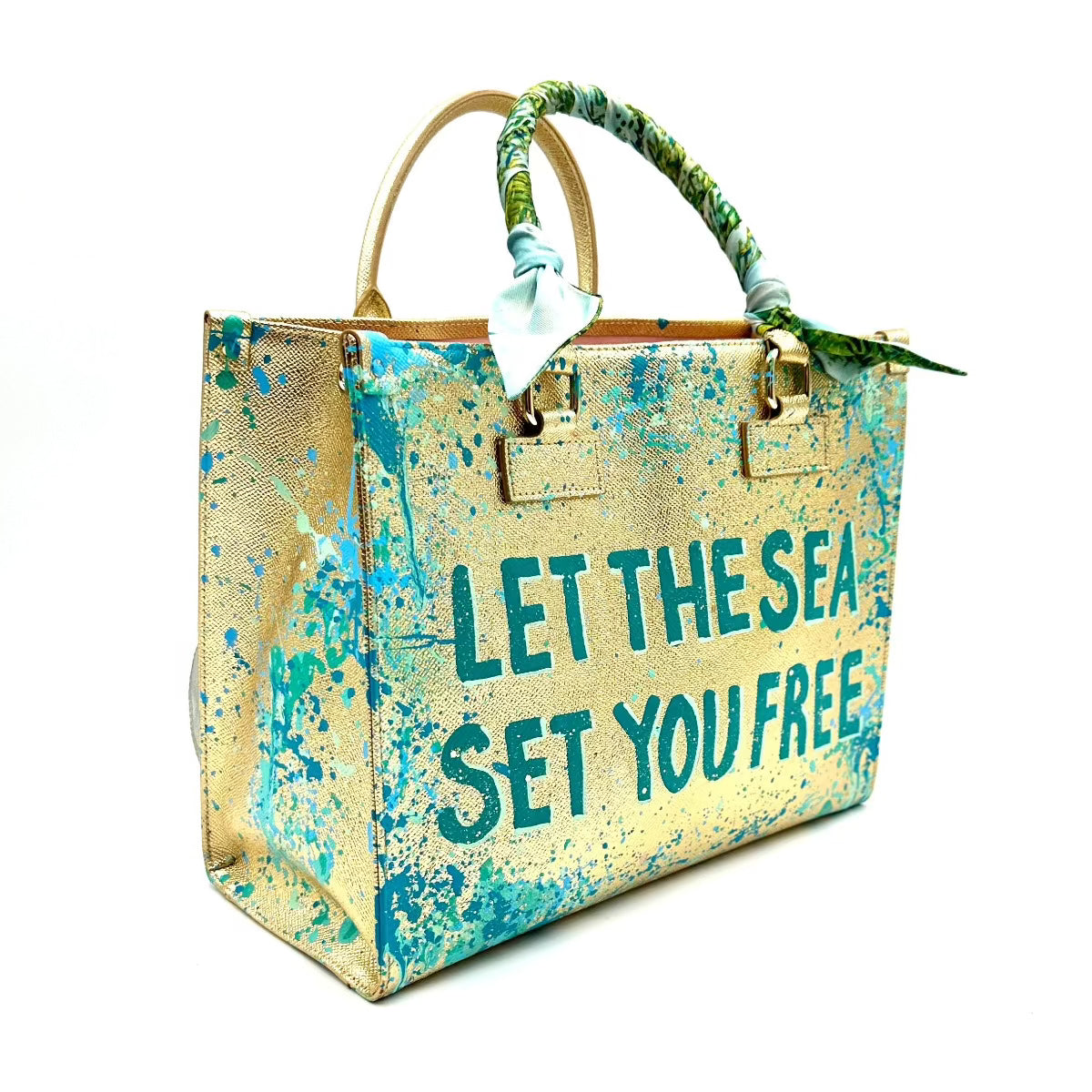 Anca Barbu Nicole Bag, Let the Sea Let You Free, Turquoise