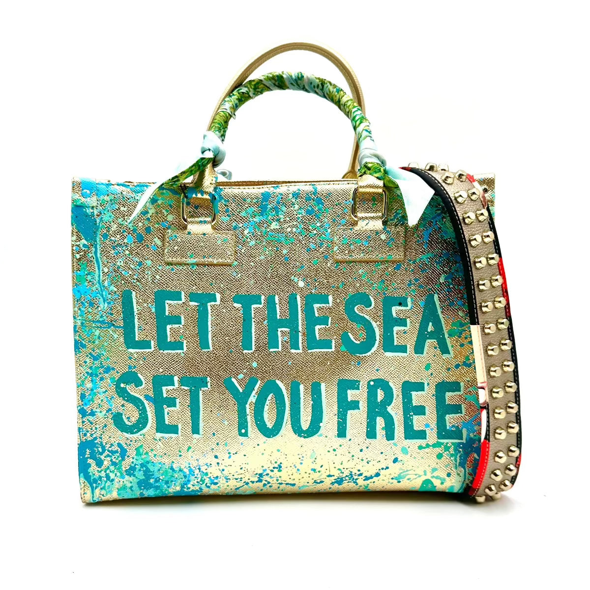 Anca Barbu Nicole Bag, Let the Sea Let You Free, Turquoise