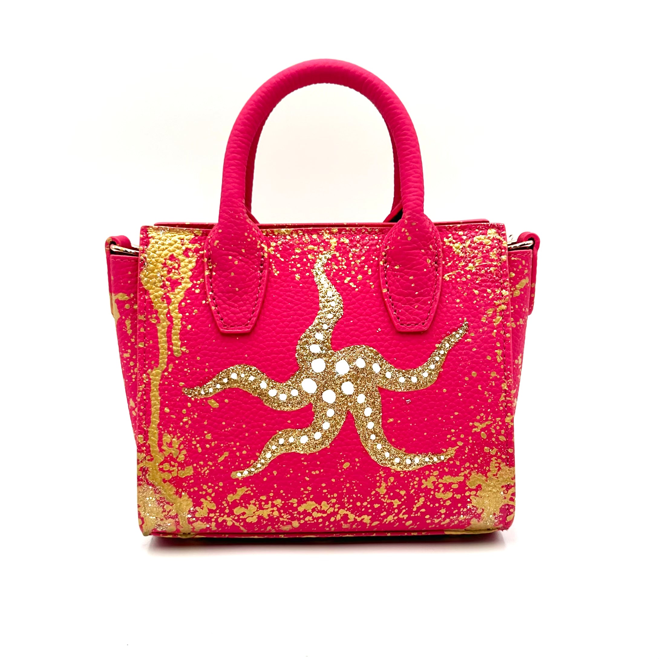 Anca Barbu Camila Pink Bag, Gold Starfish