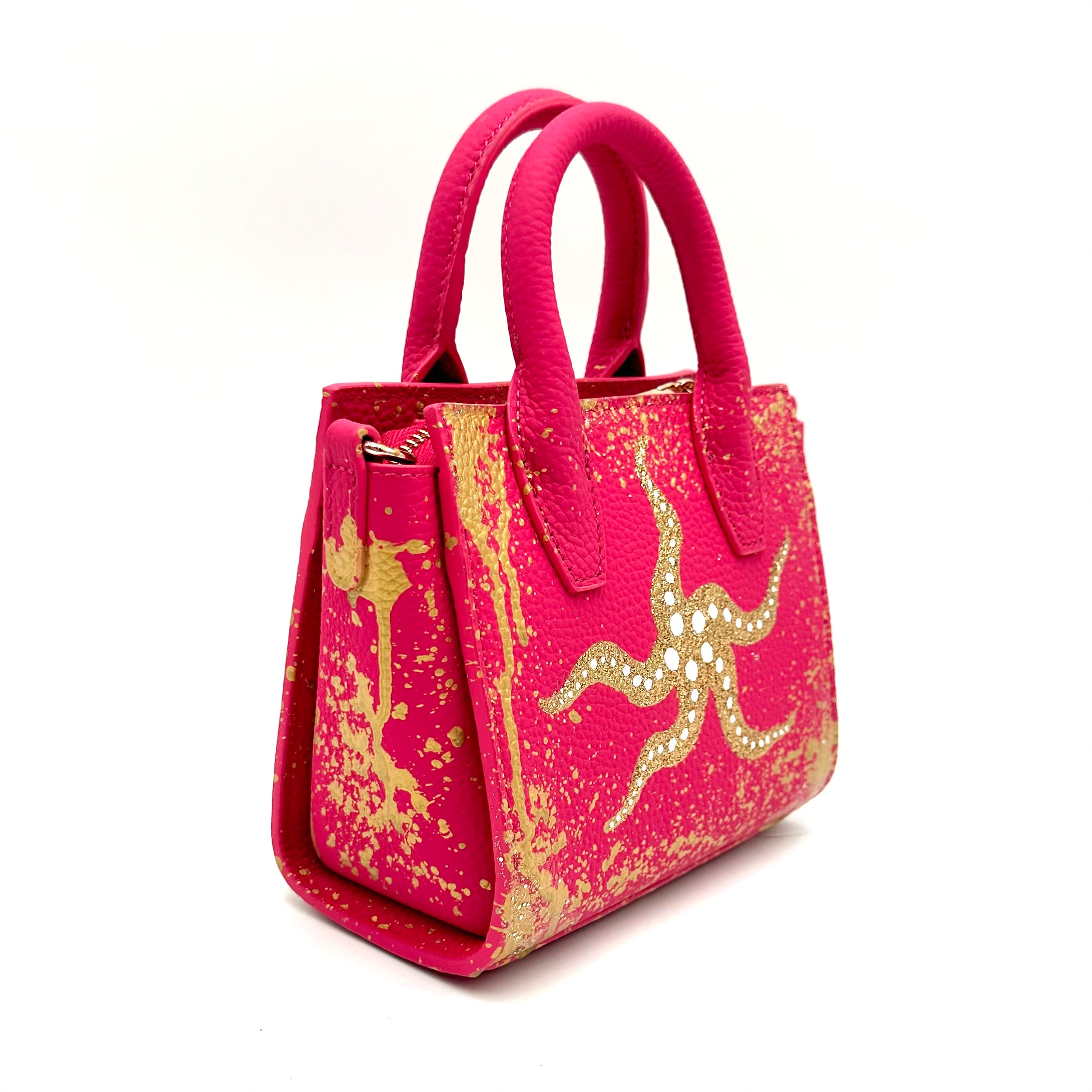 Anca Barbu Camila Pink Bag, Gold Starfish