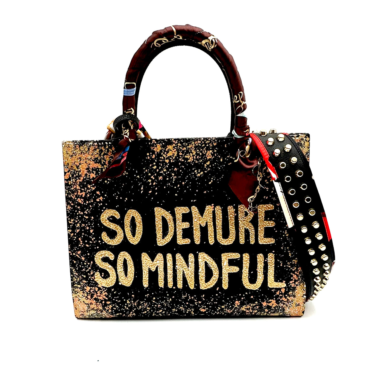 Anca Barbu Sophia Black Genuine leather bag, So demure so mindful, gold