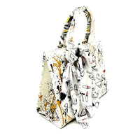 Anca Barbu Sophia White Genuine leather bag, Splashes, metallic