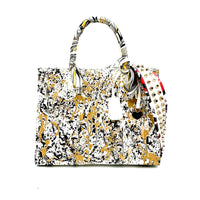 Anca Barbu Sophia White Genuine leather bag, Splashes, metallic