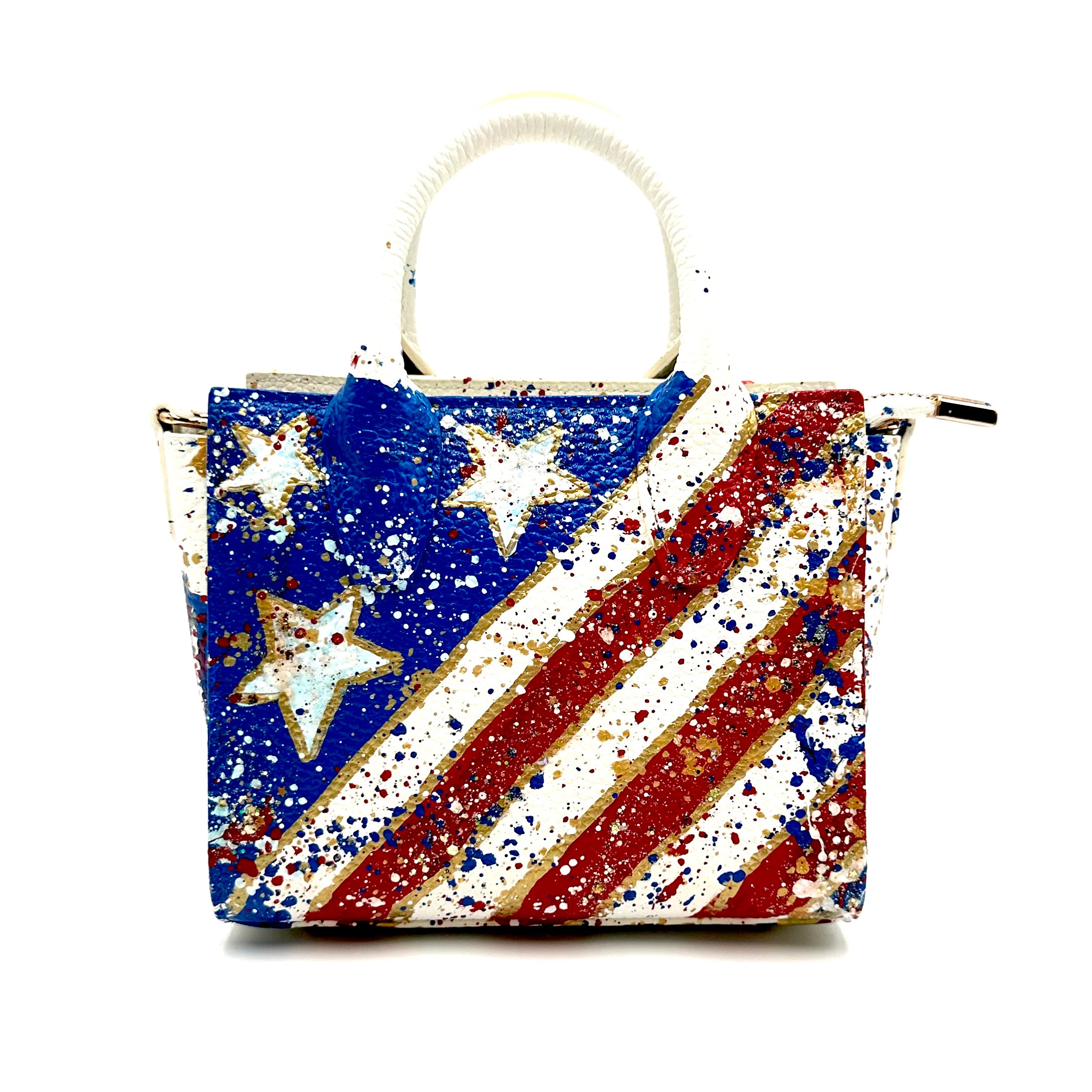 Anca Barbu Camila White Bag, American Flag