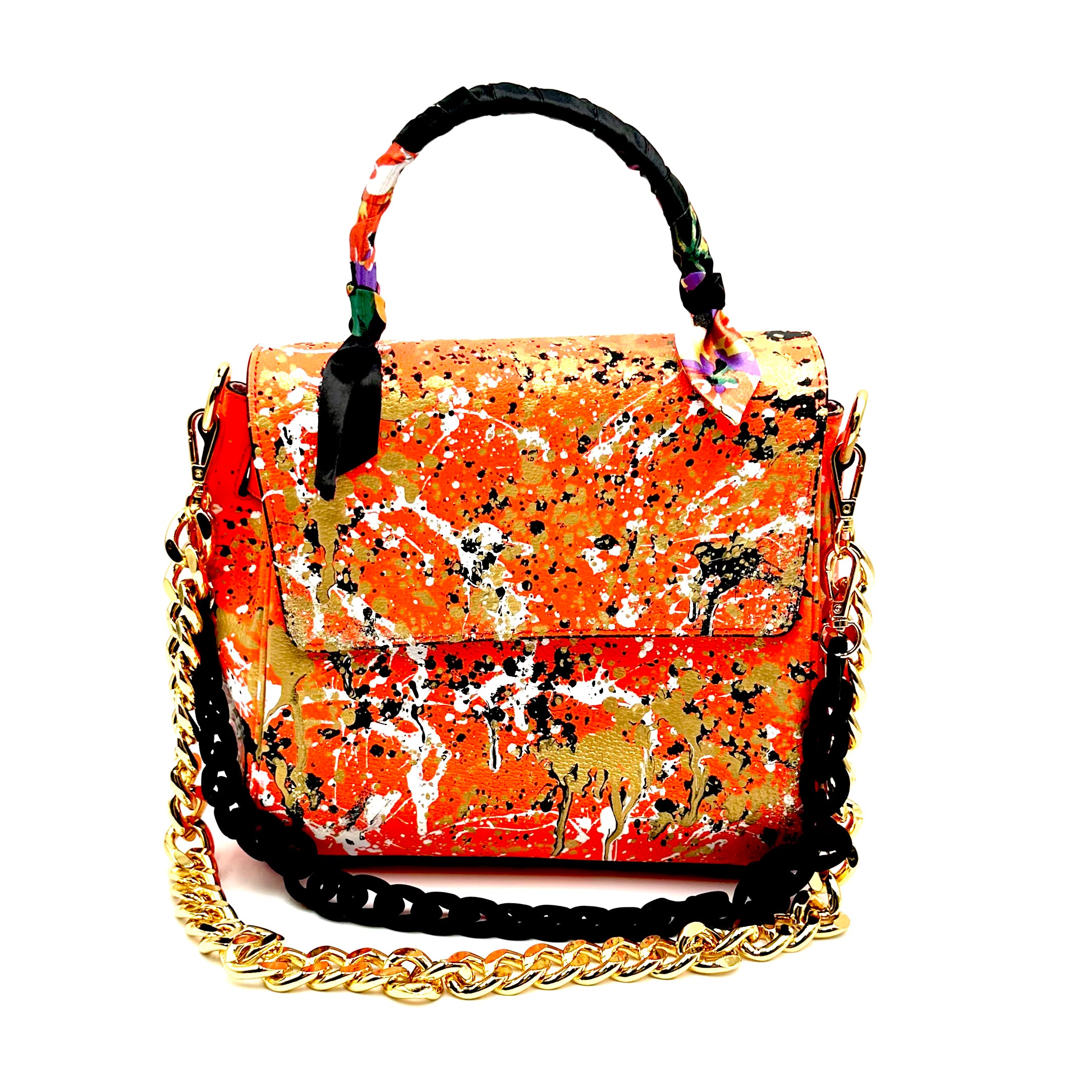 Anca Barbu Vicky Orange Bag, Metallic Splashes
