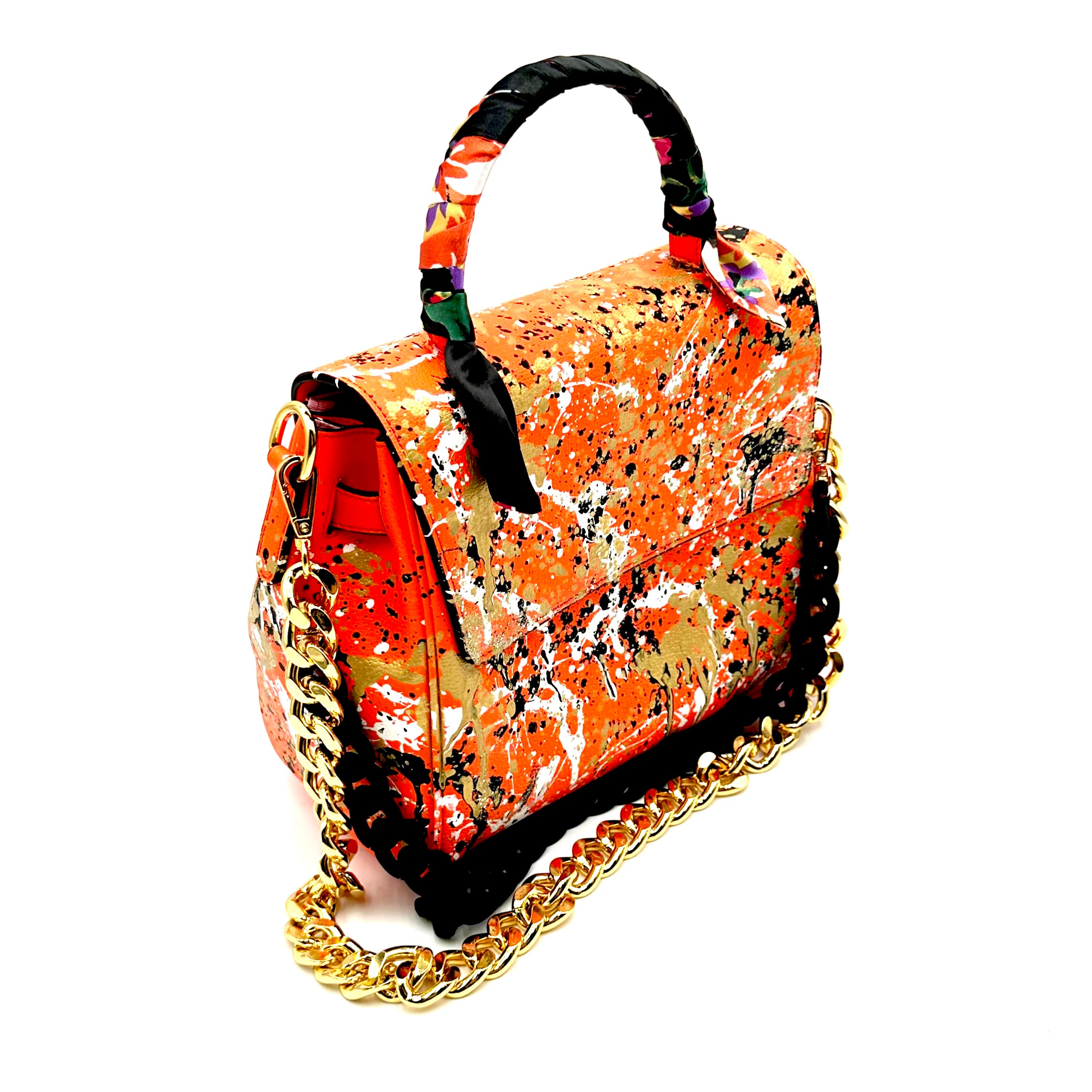 Anca Barbu Vicky Orange Bag, Metallic Splashes