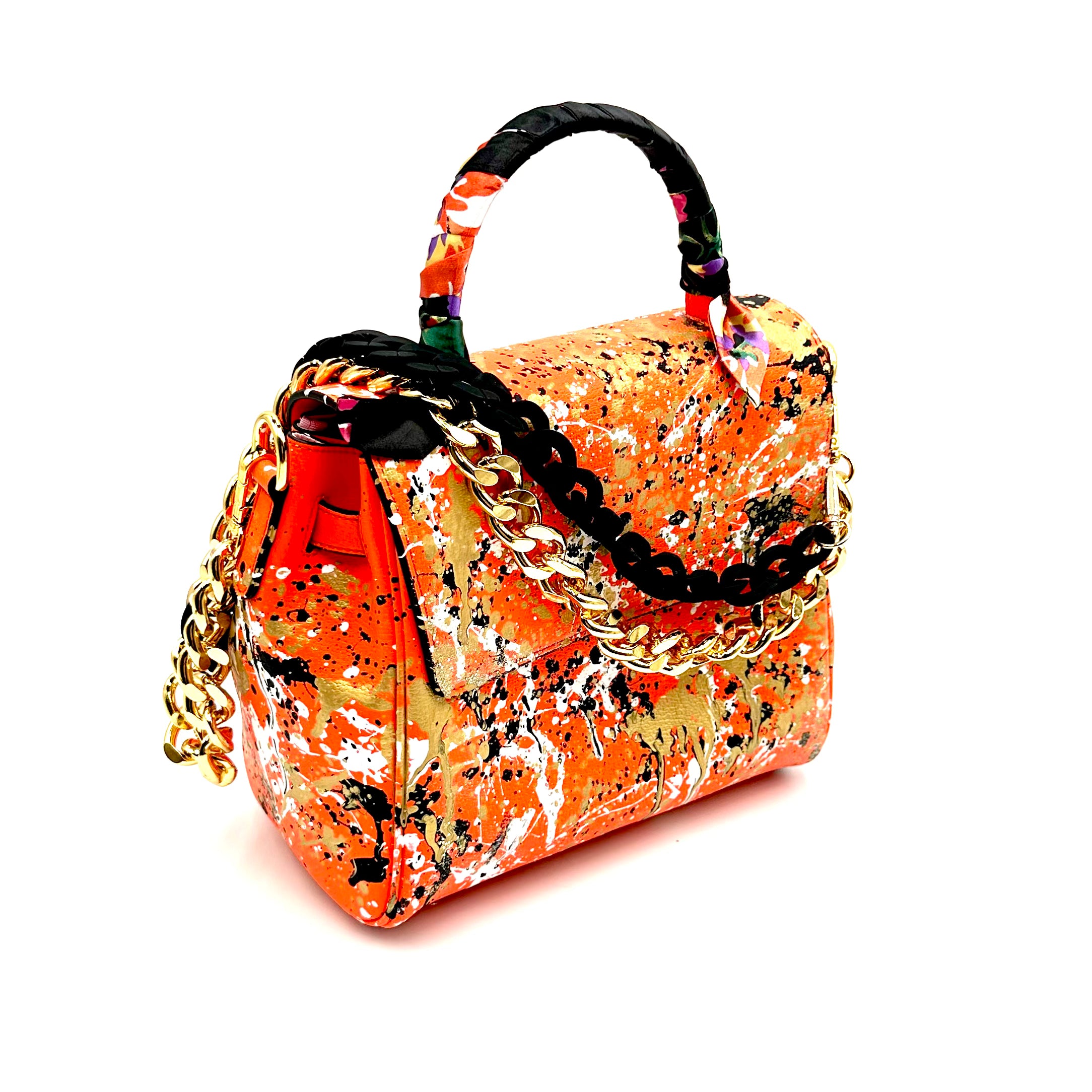 Anca Barbu Vicky Orange Bag, Metallic Splashes