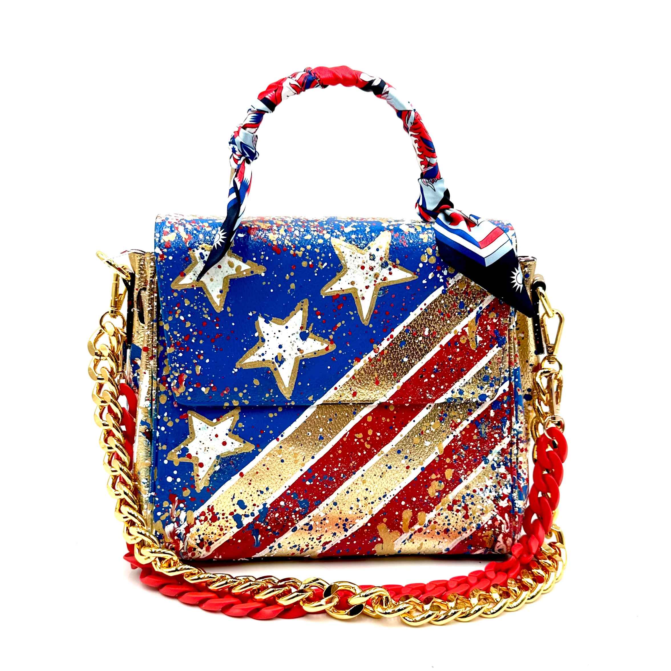 Anca Barbu Vicky Gold Bag, American Flag