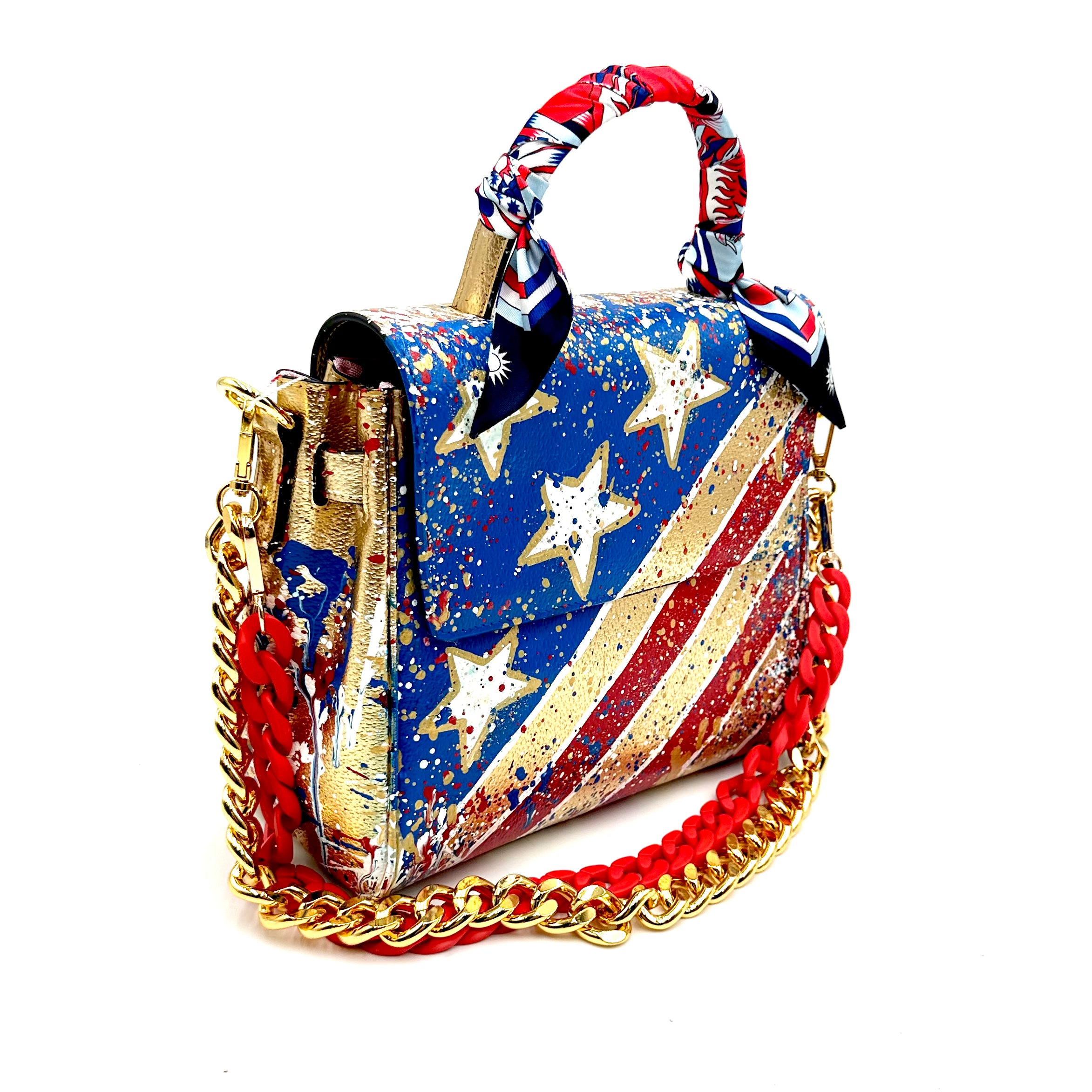 Anca Barbu Vicky Gold Bag, American Flag
