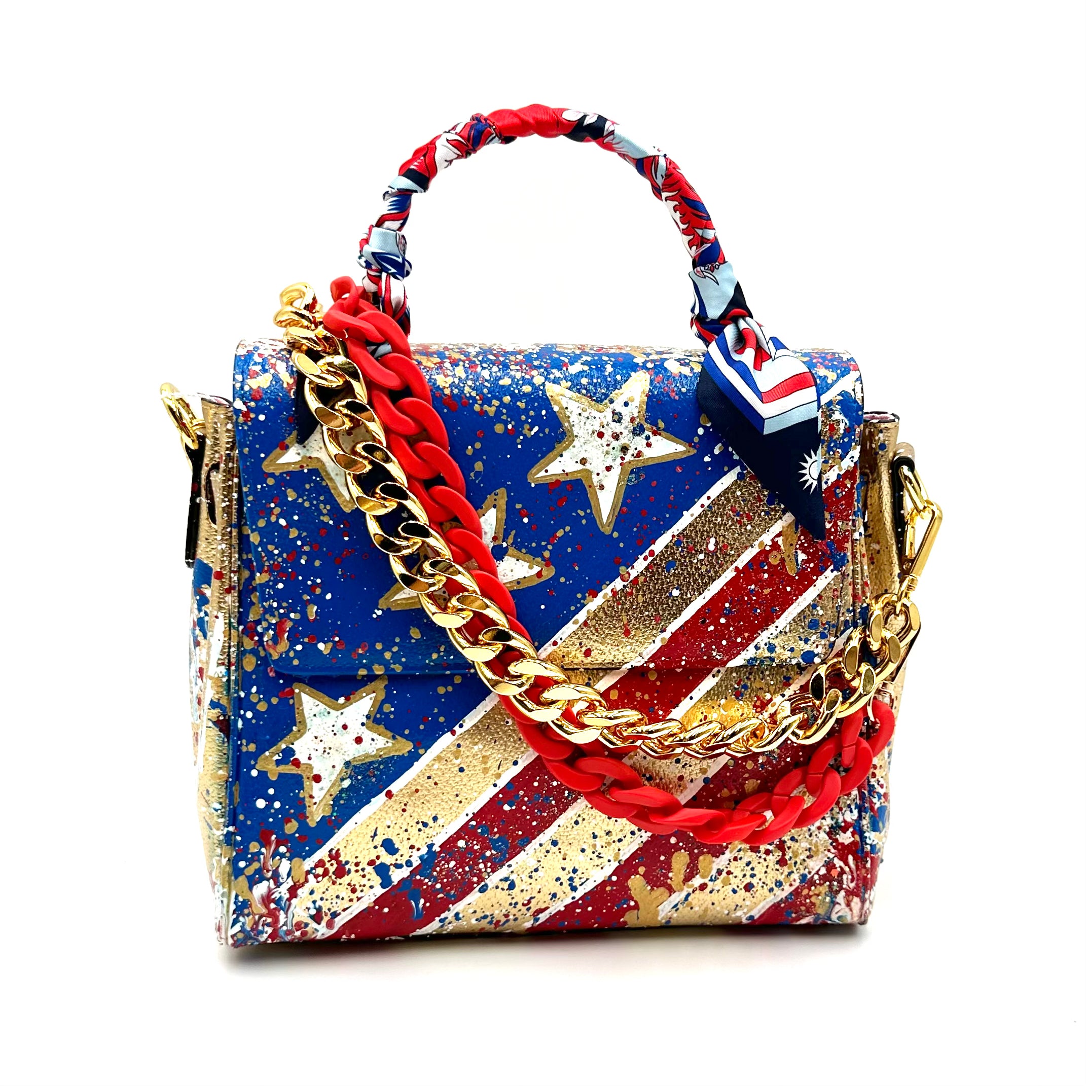 Anca Barbu Vicky Gold Bag, American Flag