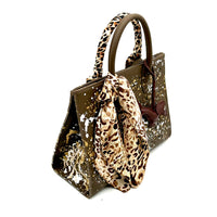 Anca Barbu Sophia Taupe Genuine leather bag, Gold snake