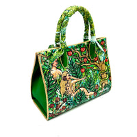 Anca Barbu Sophia Green Genuine leather bag, Garden of Eden