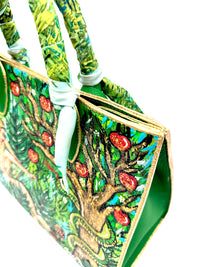 Anca Barbu Sophia Green Genuine leather bag, Garden of Eden