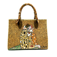 Thumbnail for Anca Barbu Sophia Taupe Genuine leather bag, The Kiss, gold