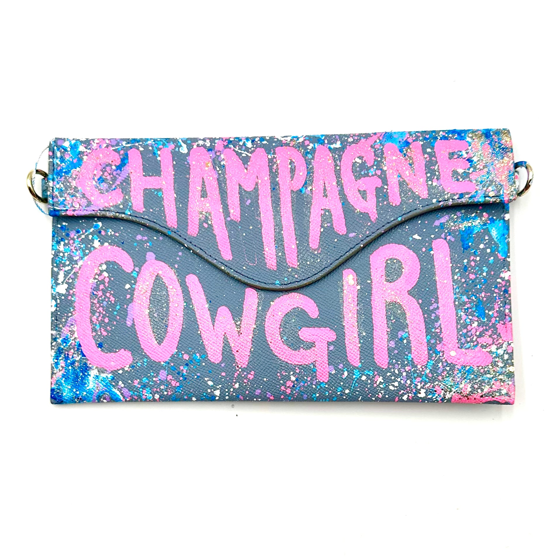 Anca Barbu Sabrina Light blue Bag, Champagne Cowgirl,Pink