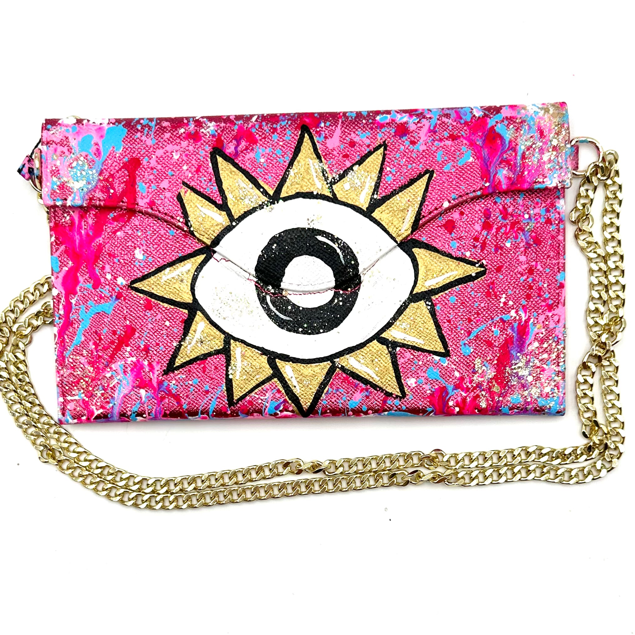 Anca Barbu Sabrina Hot pink Bag, Gold Eye