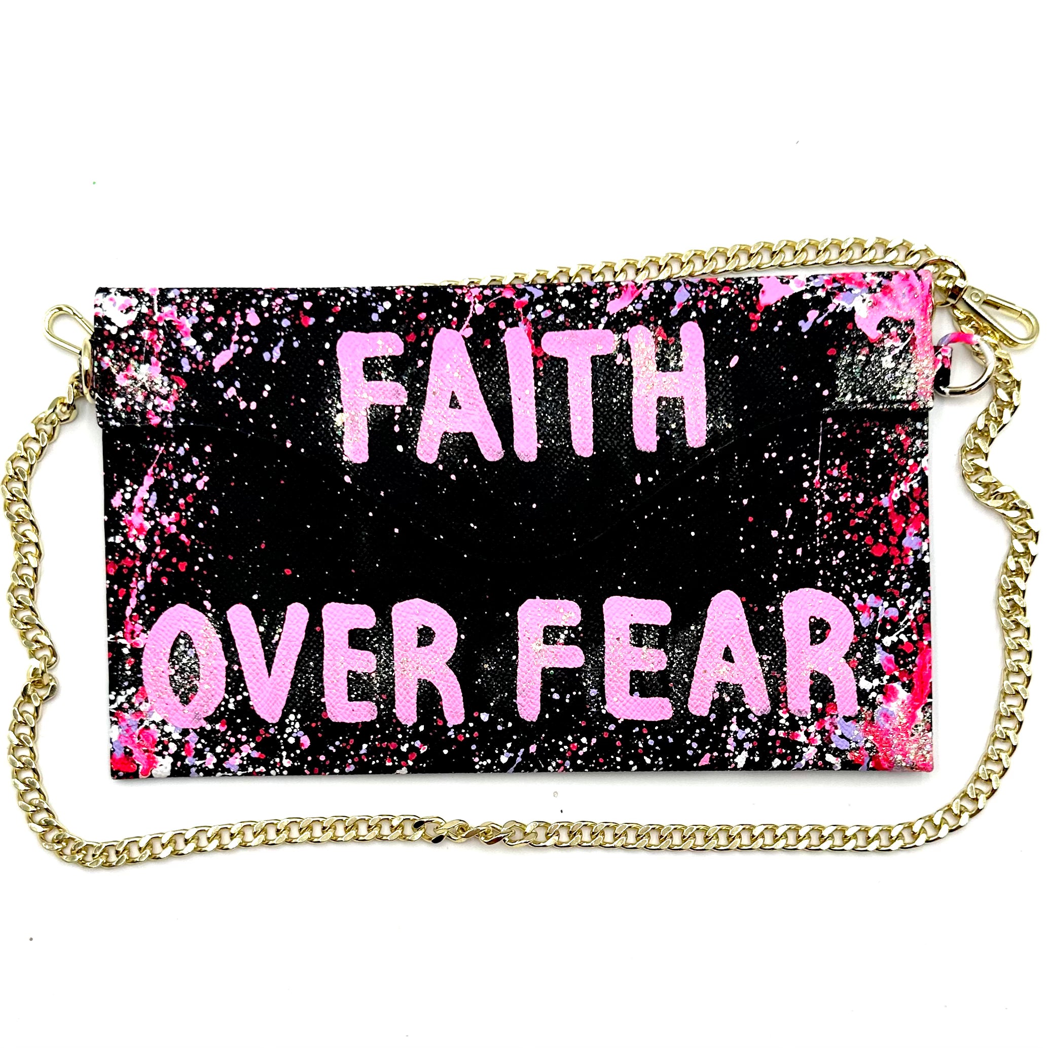 Anca Barbu Sabrina Black Bag, Faith Over Fear,Pink
