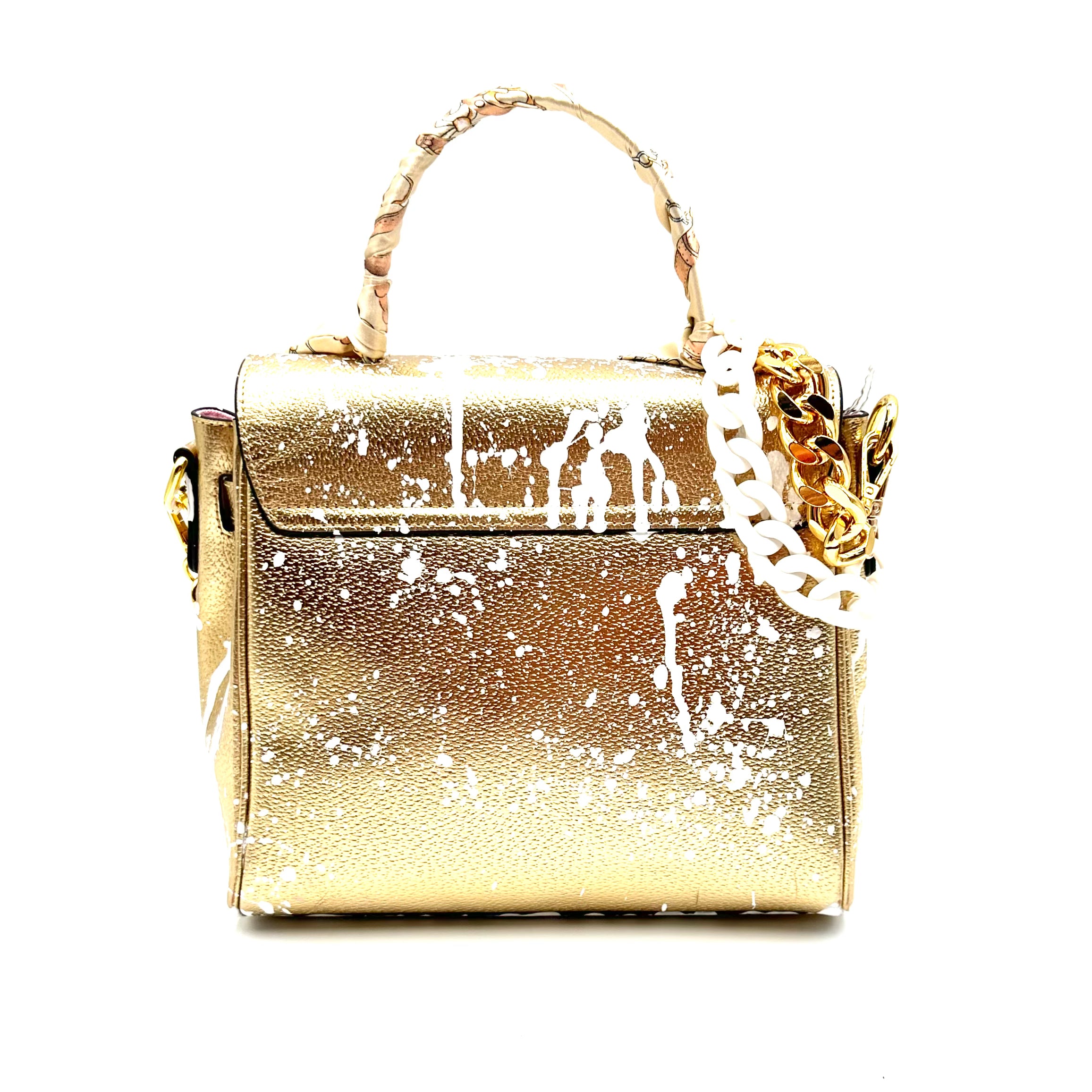 Anca Barbu Vicky Gold Bag, Hot Shot,White