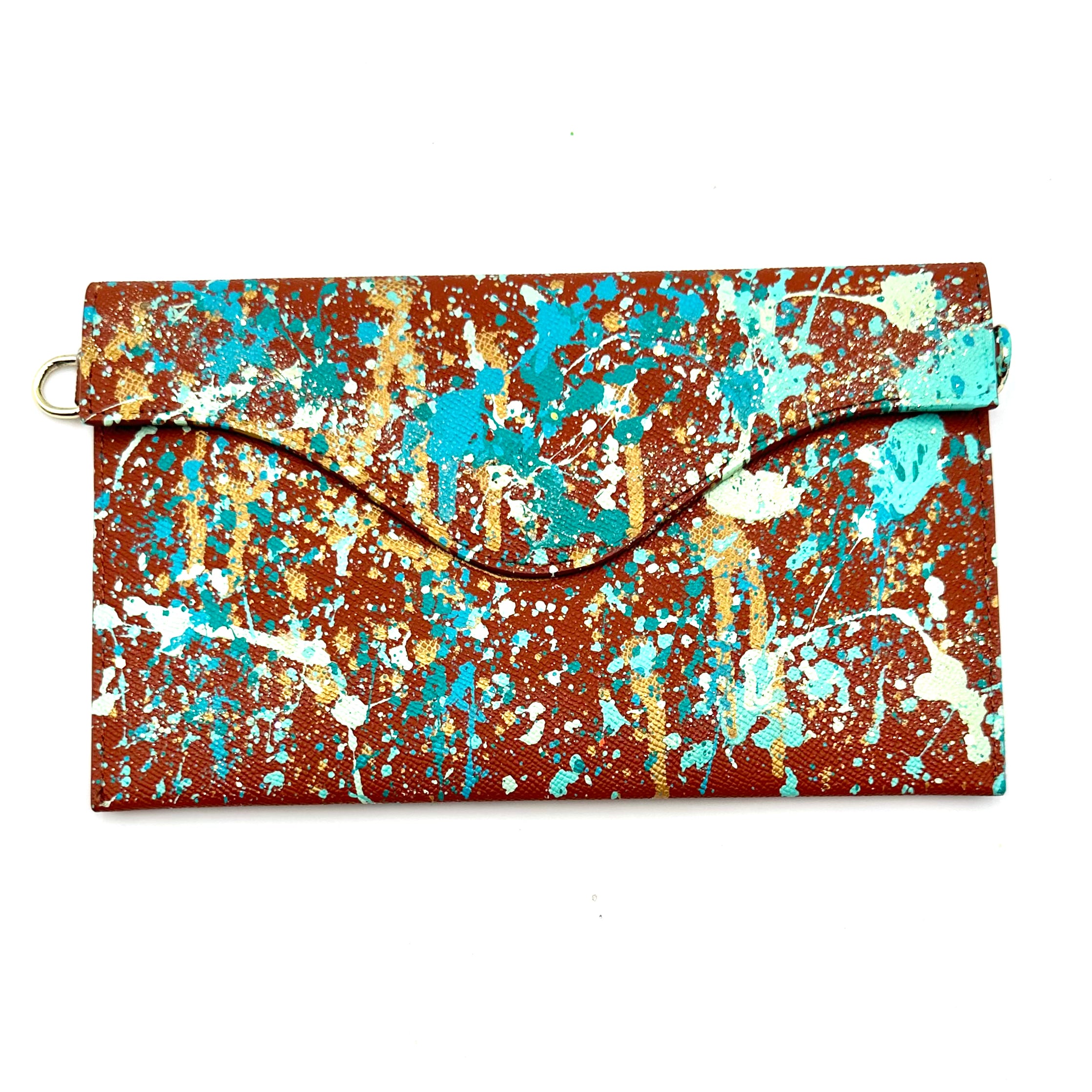 Anca Barbu Sabrina Brown Bag, Splashes  Turquoise
