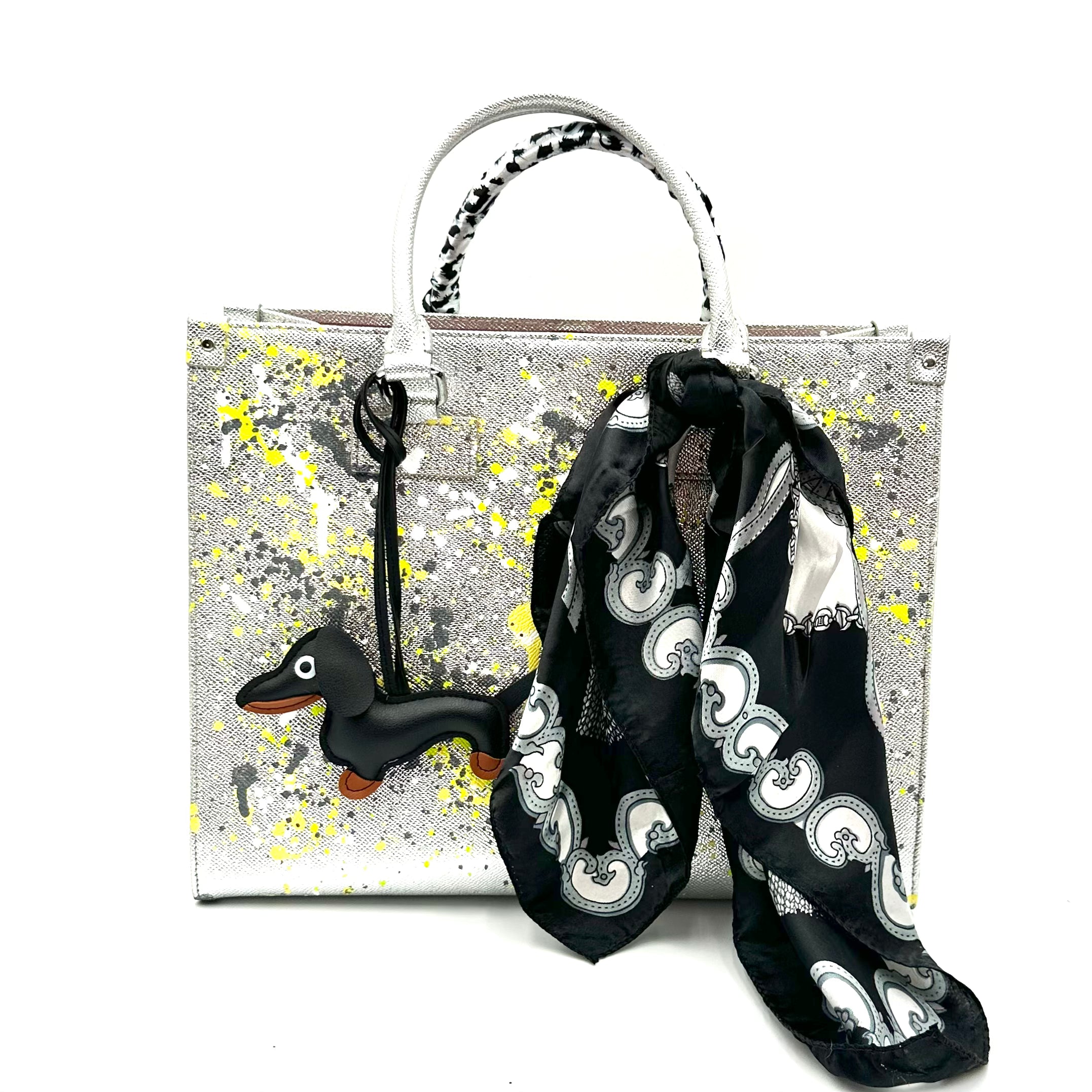 Anca Barbu Nicole Silver Bag, Rare Breed, Yellow