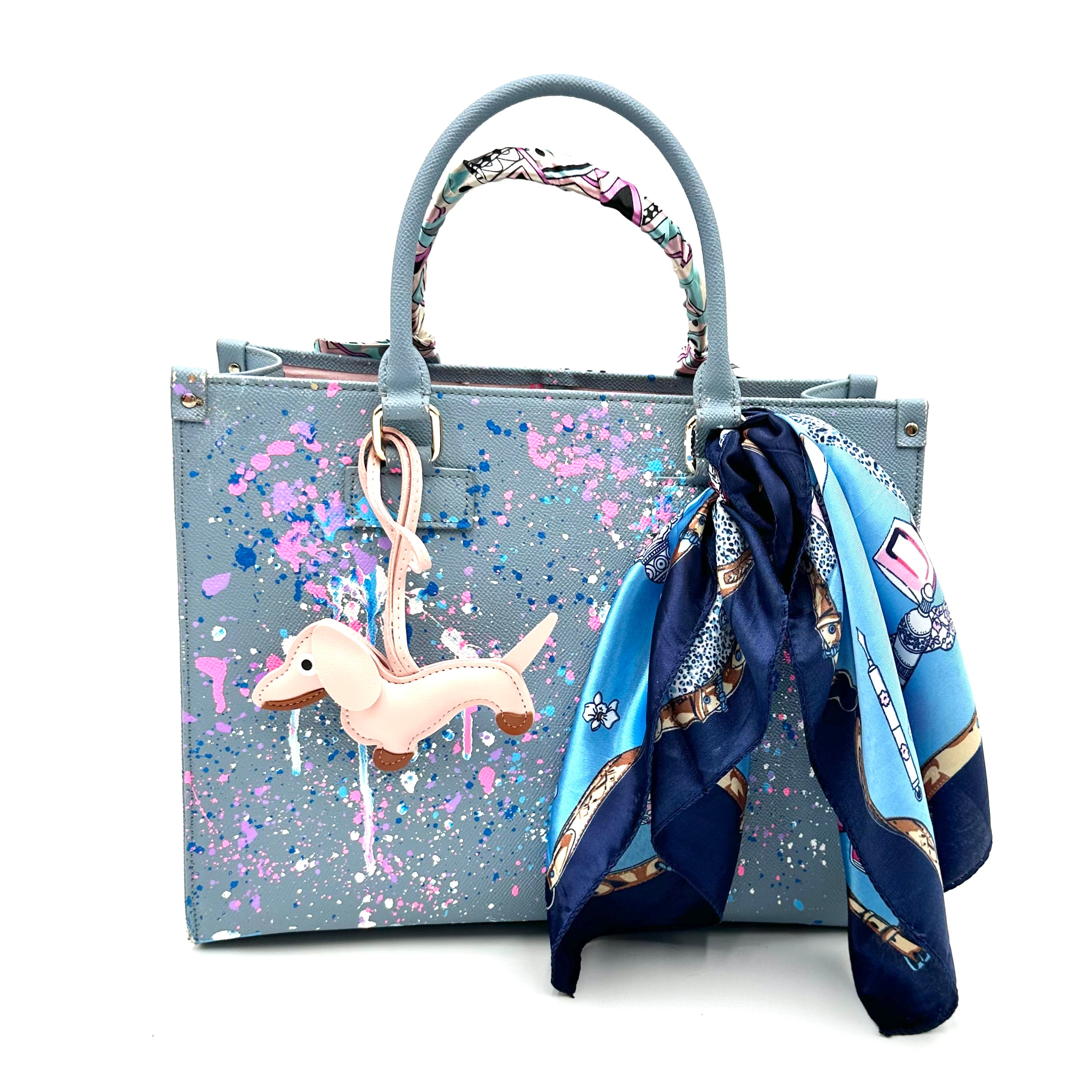 Anca Barbu Nicole Blue Bag, Slightly Dramatic,Pink And Blue