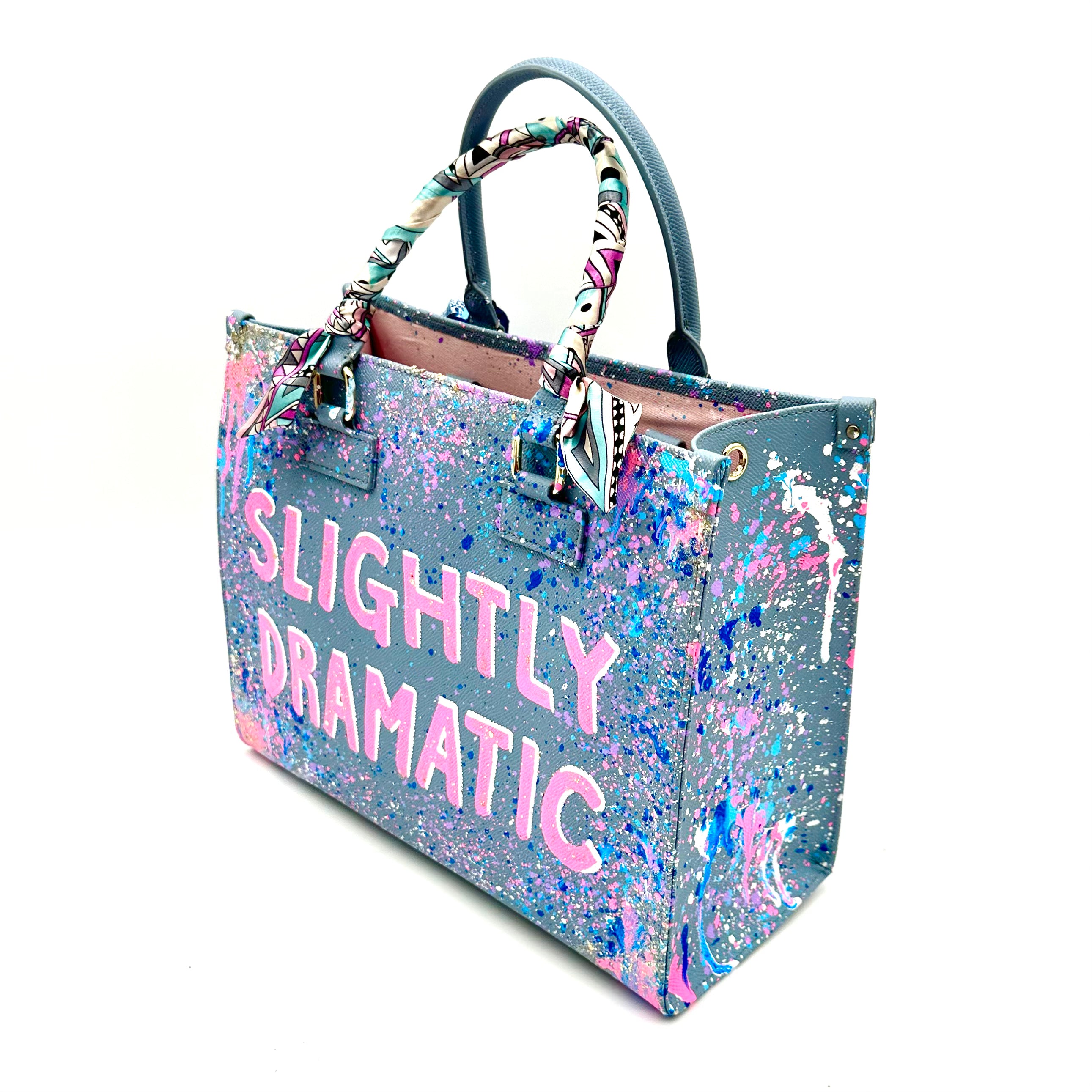 Anca Barbu Nicole Blue Bag, Slightly Dramatic,Pink And Blue