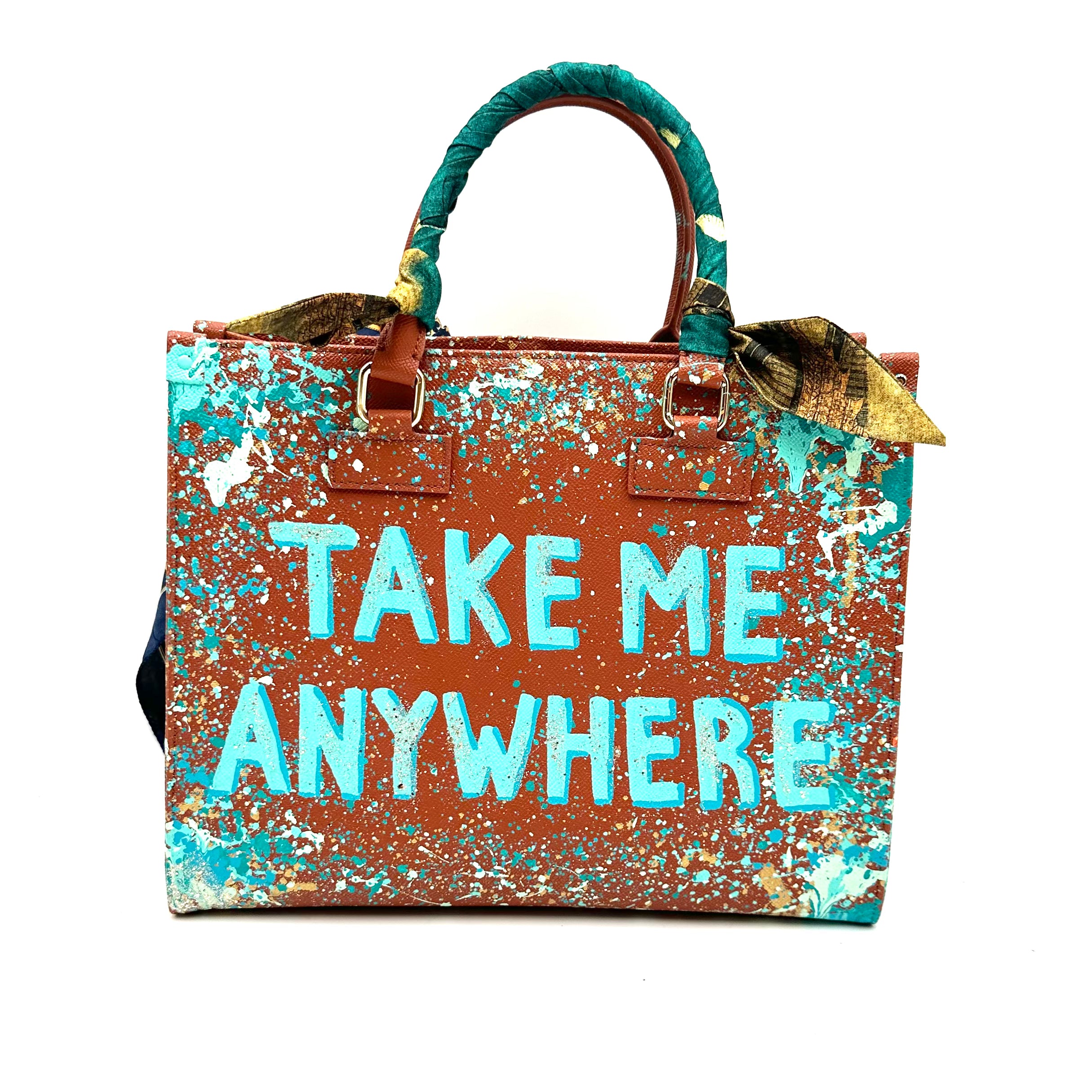 Anca Barbu Nicole Brown Bag, Take Me Anywhere,Turquoise