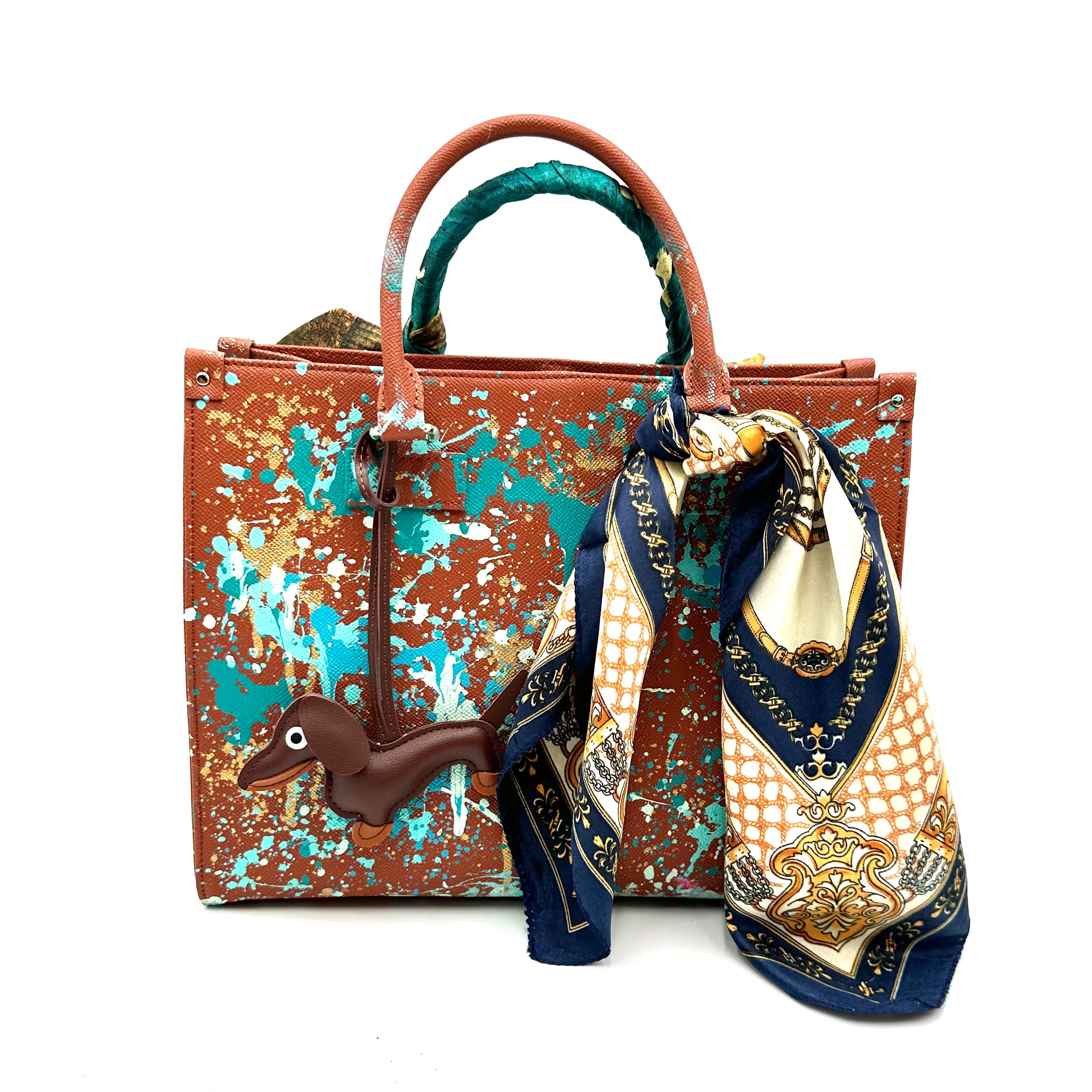 Anca Barbu Nicole Brown Bag, Take Me Anywhere,Turquoise