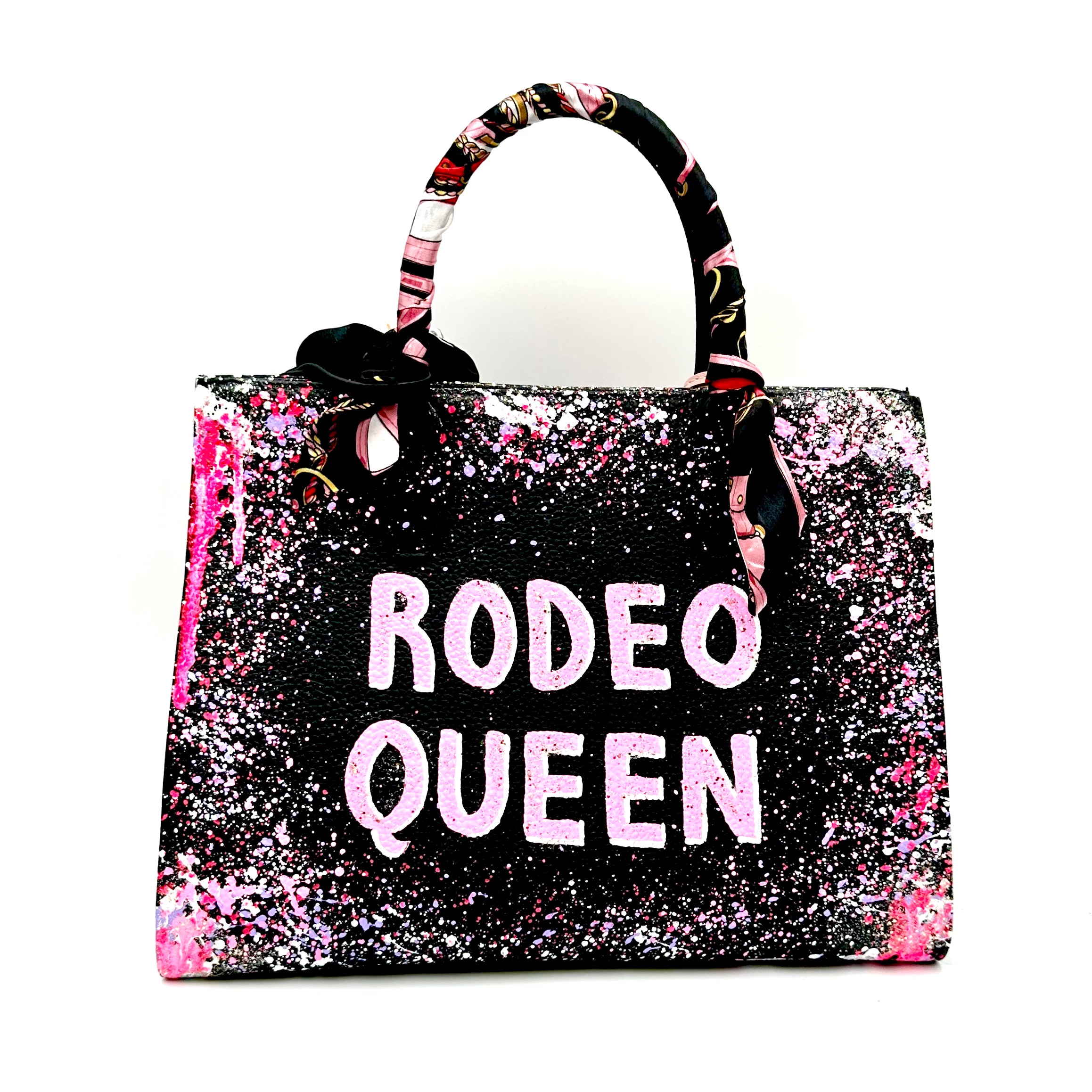 Anca Barbu Sophia Black Genuine leather bag, Rodeo queen, pink