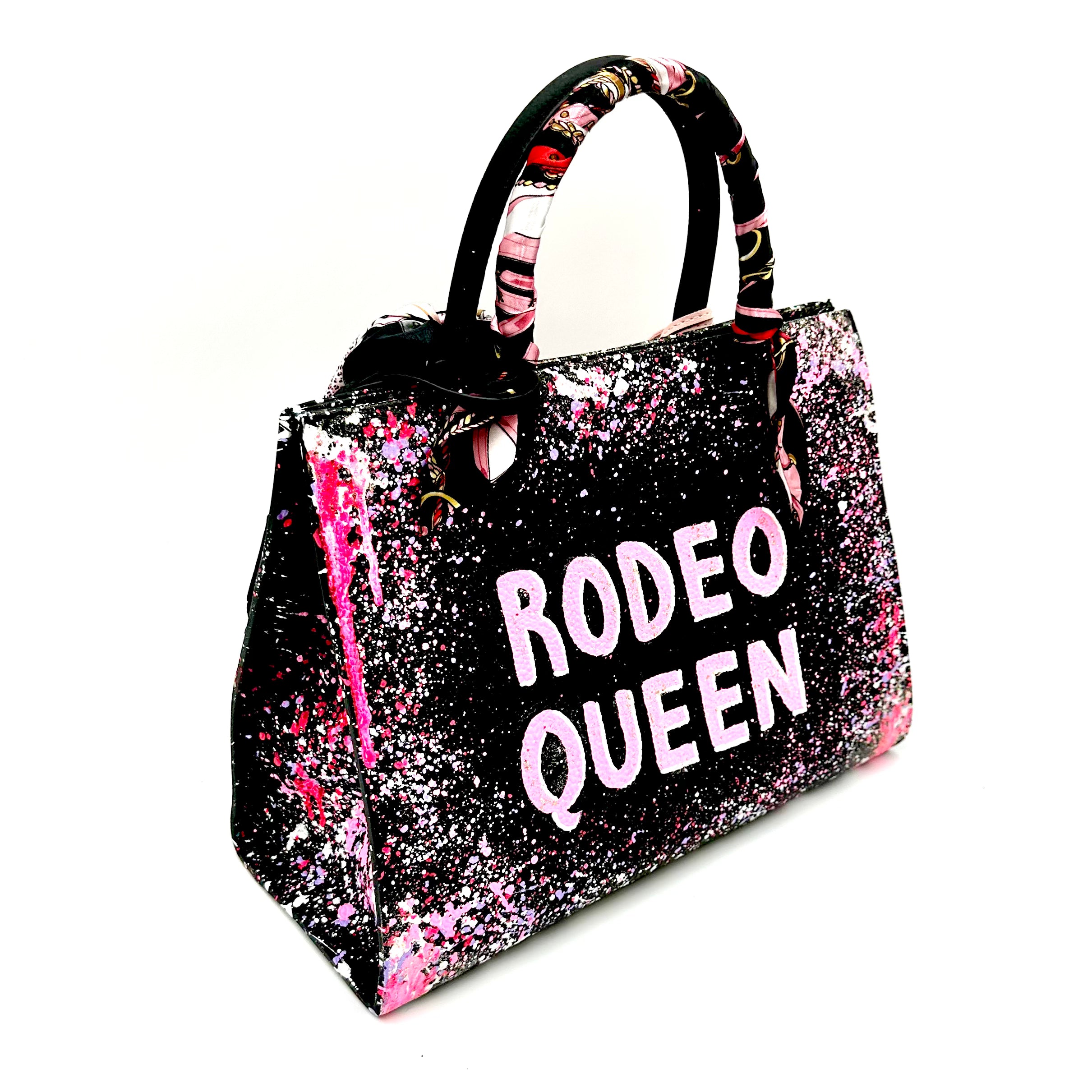 Anca Barbu Sophia Black Genuine leather bag, Rodeo queen, pink