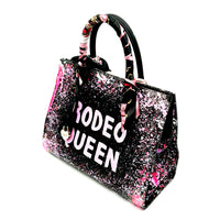 Anca Barbu Sophia Black Genuine leather bag, Rodeo queen, pink