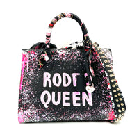 Anca Barbu Sophia Black Genuine leather bag, Rodeo queen, pink