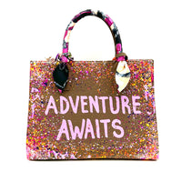 Thumbnail for Anca Barbu Sophia Taupe Genuine leather bag, Adventure awaits, pink