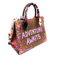 Anca Barbu Sophia Taupe Genuine leather bag, Adventure awaits, pink