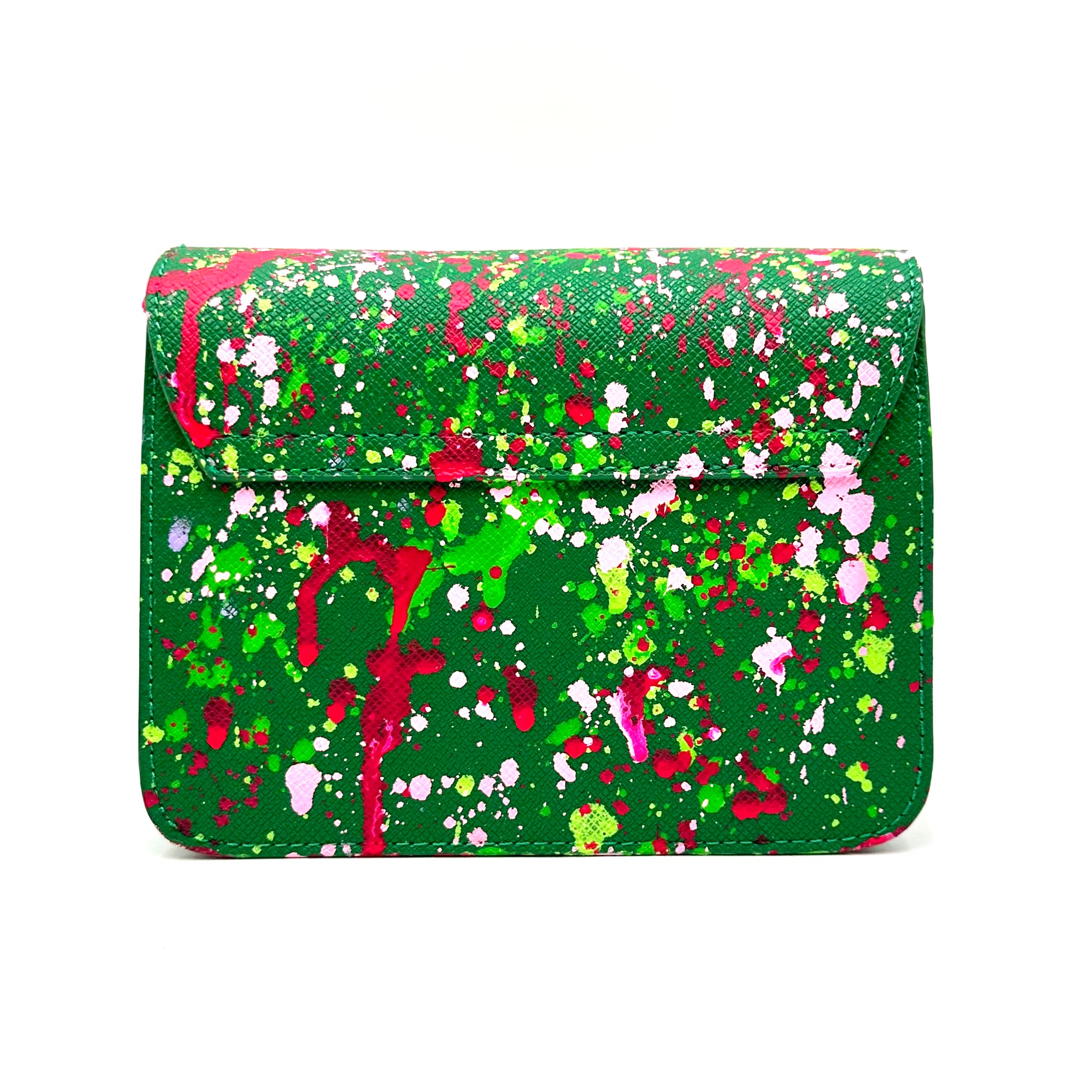 Anca Barbu Carolina Green Bag, Pink Leafs