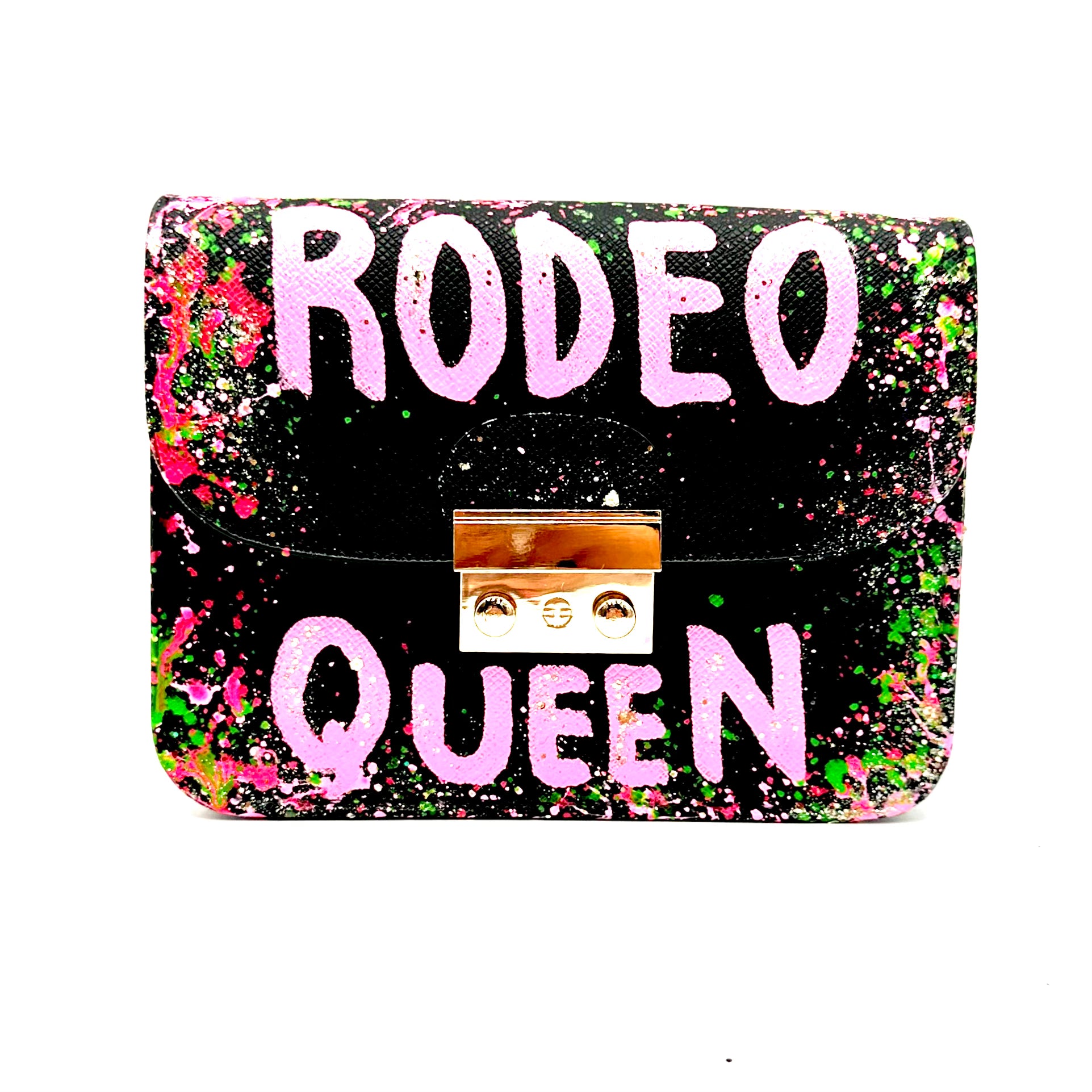 Anca Barbu Carolina Black Bag, Rodeo Queen,Green And Pink