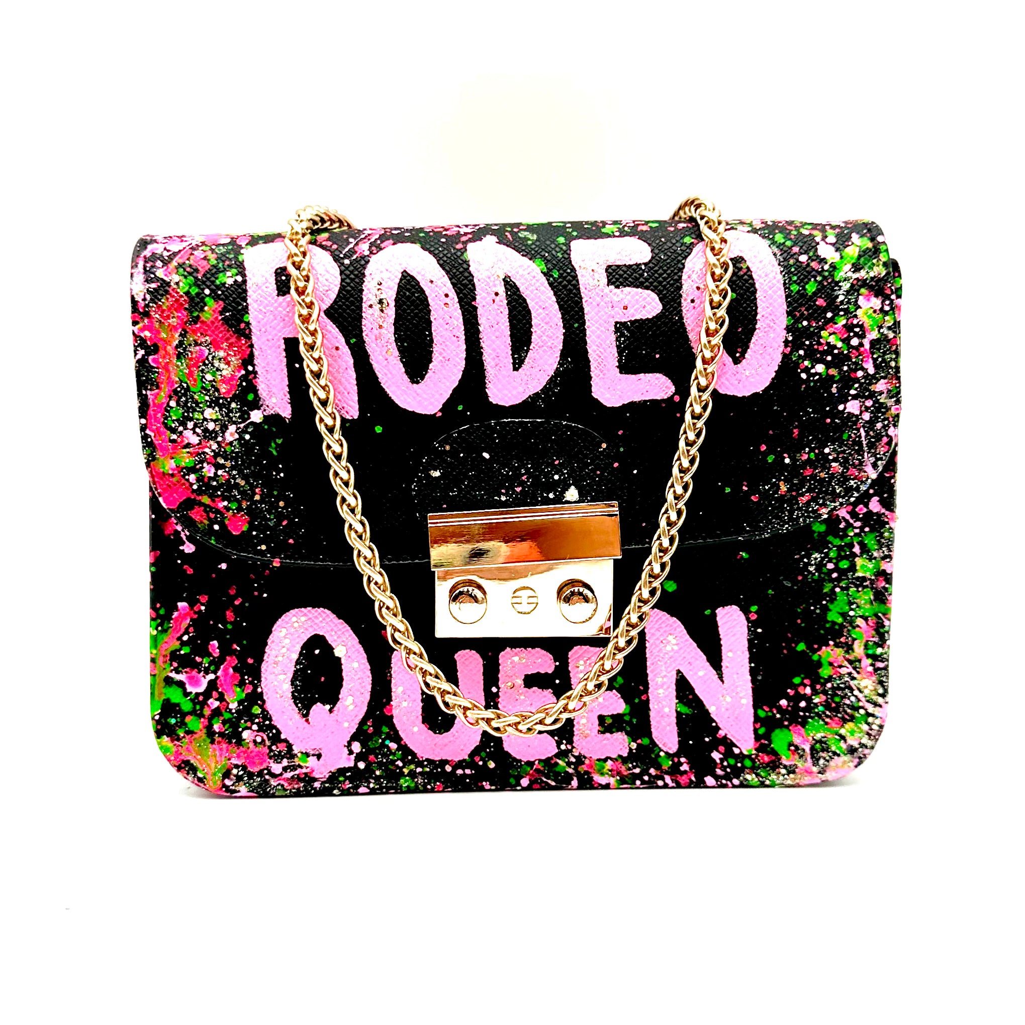 Anca Barbu Carolina Black Bag, Rodeo Queen,Green And Pink