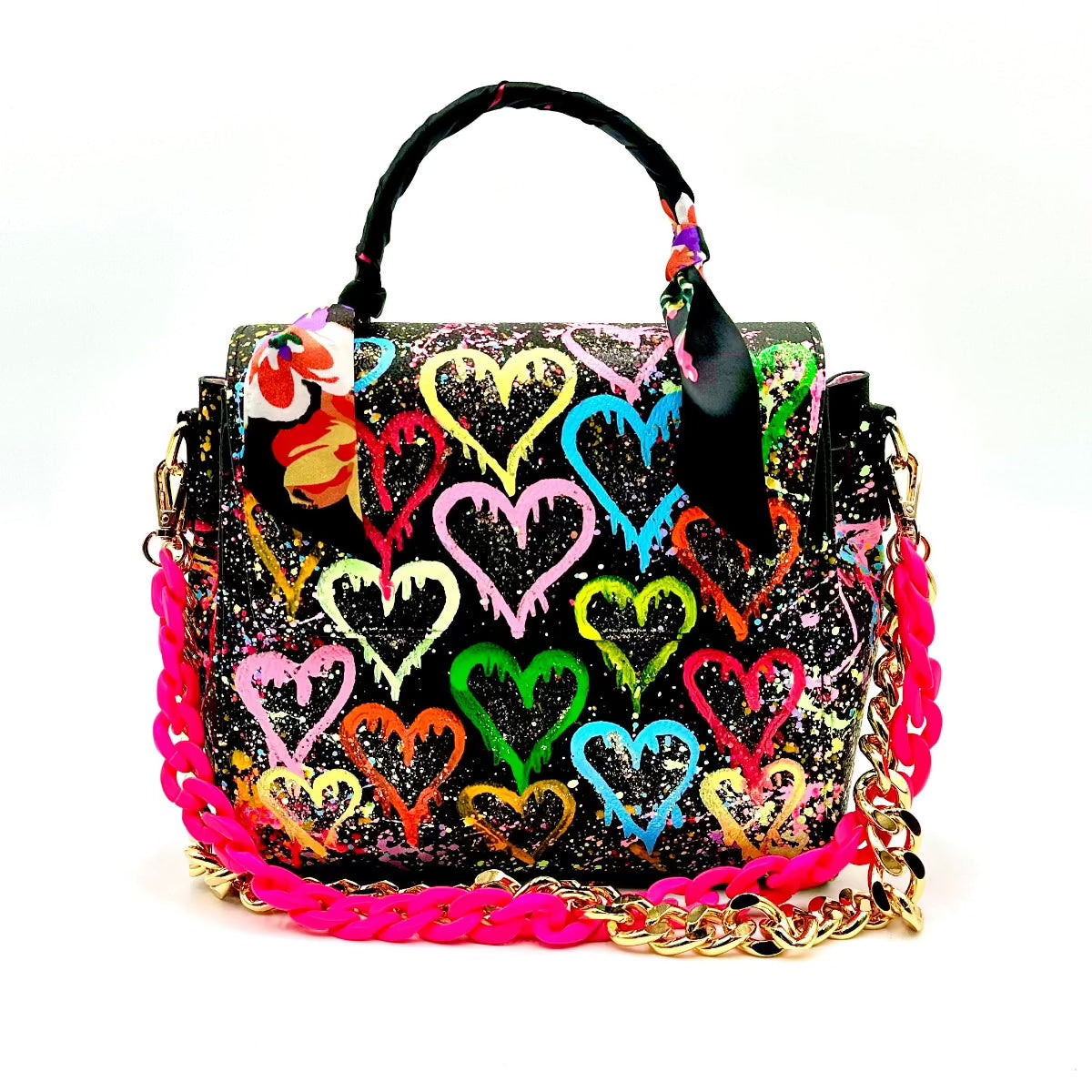 Anca Barbu Vicky Bag, Hearts Graffiti, Bright