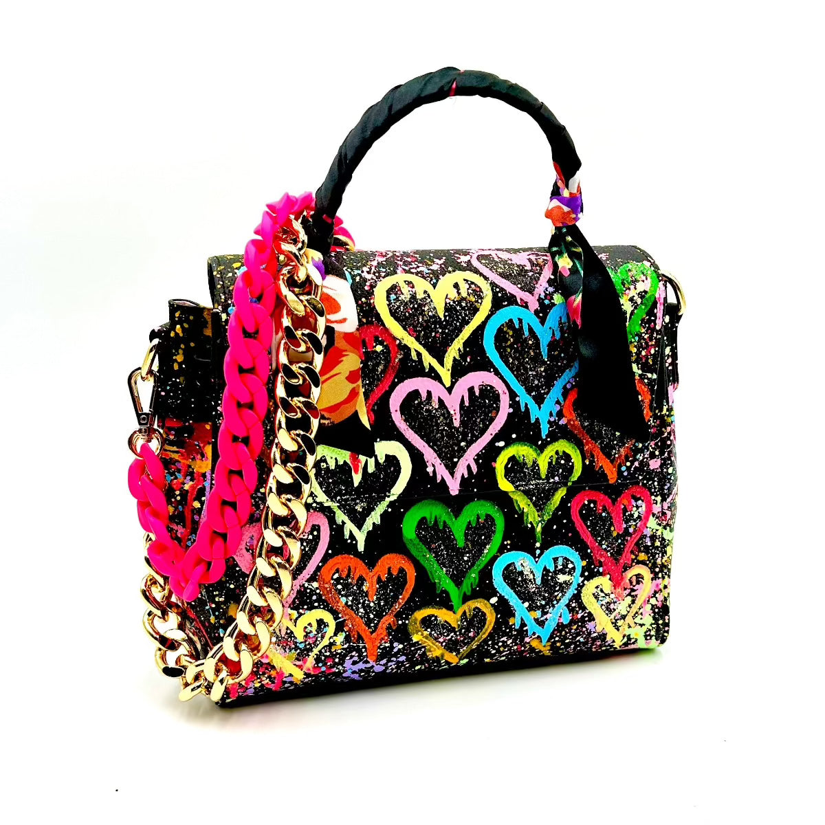 Anca Barbu Vicky Bag, Hearts Graffiti, Bright