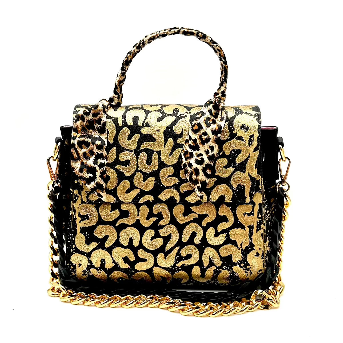 Anca Barbu Vicky Bag, Leopard Print, Gold