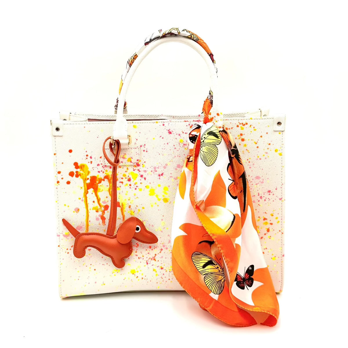 Anca Barbu Nicole Bag, Orange Flowers