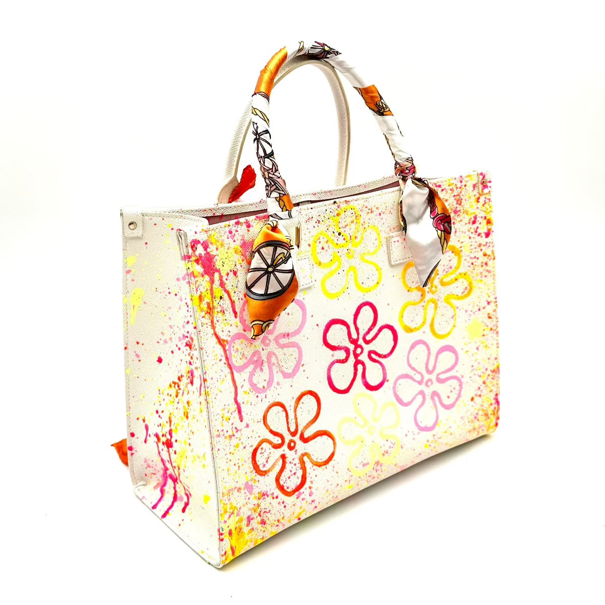 Anca Barbu Nicole Bag, Orange Flowers